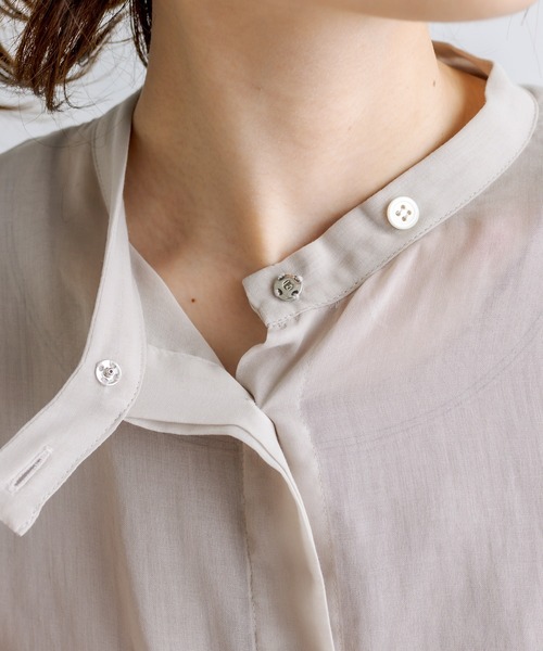 PUAL CE CIN（ピュアルセシン）の「【Du noir】JAPAN MADEシアーブラウス（シャツ/ブラウス・レディース・ブラック/ベージュ・FREE）」の18枚目の写真