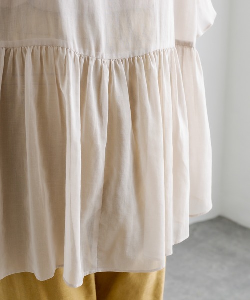 PUAL CE CIN（ピュアルセシン）の「【Du noir】JAPAN MADEシアーブラウス（シャツ/ブラウス・レディース・ブラック/ベージュ・FREE）」の22枚目の写真