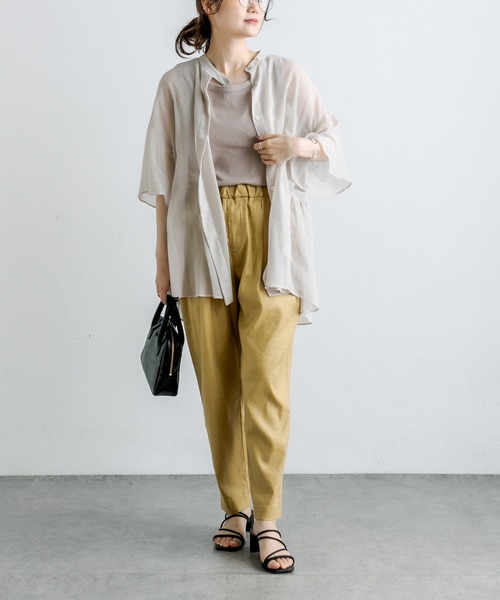 PUAL CE CIN（ピュアルセシン）の「【Du noir】JAPAN MADEシアーブラウス（シャツ/ブラウス・レディース・ブラック/ベージュ・FREE）」の12枚目の写真