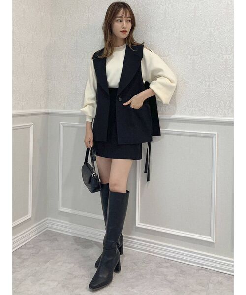 dazzlin（ダズリン）の「ショルダーオープンボリュームニットトップス（ニット/セーター・レディース・モカ/ブルー/オフホワイト/ブラウン/ブラック/ピンク・FREE）」の20枚目の写真