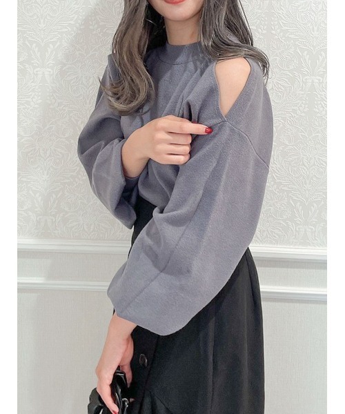 dazzlin（ダズリン）の「ショルダーオープンボリュームニットトップス（ニット/セーター・レディース・モカ/ブルー/オフホワイト/ブラウン/ブラック/ピンク・FREE）」の5枚目の写真