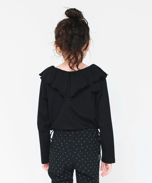 BRANSHES（ブランシェス）の「【綿100％ / 前後着れる2way】襟フリル長袖Tシャツ（Tシャツ/カットソー・キッズ・オフホワイト/ラベンダー/ブラック/ライトグリーン・110/130/160/100/150/90/120/140）」の17枚目の写真