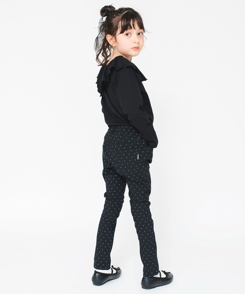 BRANSHES（ブランシェス）の「【綿100％ / 前後着れる2way】襟フリル長袖Tシャツ（Tシャツ/カットソー・キッズ・オフホワイト/ラベンダー/ブラック/ライトグリーン・110/130/160/100/150/90/120/140）」の16枚目の写真