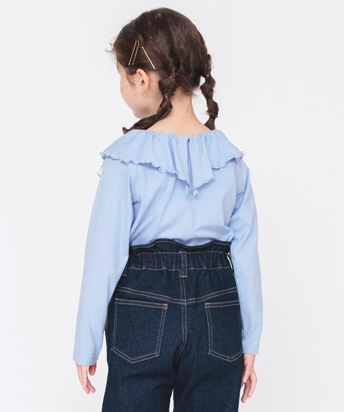BRANSHES（ブランシェス）の「【綿100％ / 前後着れる2way】襟フリル長袖Tシャツ（Tシャツ/カットソー・キッズ・オフホワイト/ラベンダー/ブラック/ライトグリーン・110/130/160/100/150/90/120/140）」の22枚目の写真