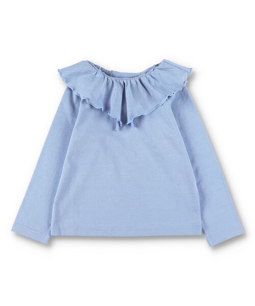 BRANSHES（ブランシェス）の「【綿100％ / 前後着れる2way】襟フリル長袖Tシャツ（Tシャツ/カットソー・キッズ・オフホワイト/ラベンダー/ブラック/ライトグリーン・110/130/160/100/150/90/120/140）」の21枚目の写真