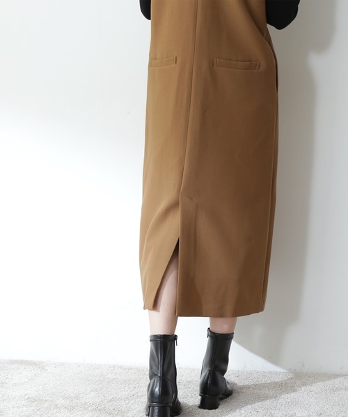 N.（N. Natural Beauty Basic）（エヌエヌナチュラルビューティーベーシック）の「◆Ｖカラージャンパースカート（ジャンパースカート・レディース・ナチュラル/ブラック/モカ・MEDIUM）」の5枚目の写真