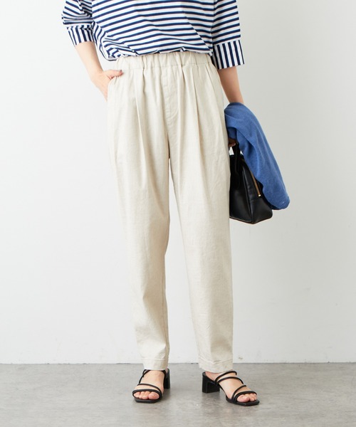 PUAL CE CIN（ピュアルセシン）の「麻テンセルストレッチパンツ（その他パンツ・レディース・ブラック/マスタード/ナチュラル・FREE）」の5枚目の写真