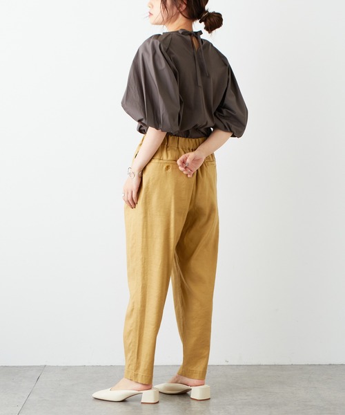 PUAL CE CIN（ピュアルセシン）の「麻テンセルストレッチパンツ（その他パンツ・レディース・ブラック/マスタード/ナチュラル・FREE）」の9枚目の写真