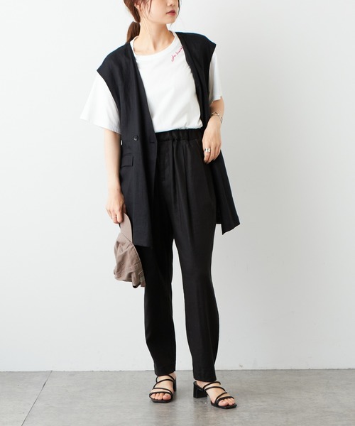 PUAL CE CIN（ピュアルセシン）の「麻テンセルストレッチパンツ（その他パンツ・レディース・ブラック/マスタード/ナチュラル・FREE）」の13枚目の写真