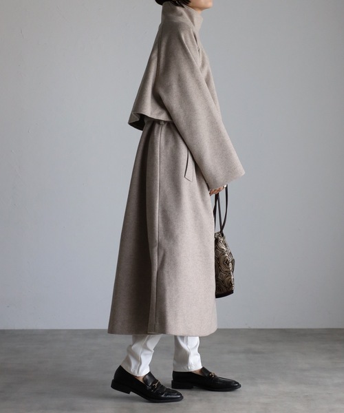 ap retro(アプレトロ)の「スタンドカラーケープコート(その他アウター・レディース・ブラック/ベージュ/グレー/アイボリー・FREE)」の16枚目の写真