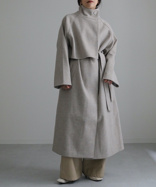 ap retro(アプレトロ)の「スタンドカラーケープコート(その他アウター・レディース・ブラック/ベージュ/グレー/アイボリー・FREE)」の22枚目の写真