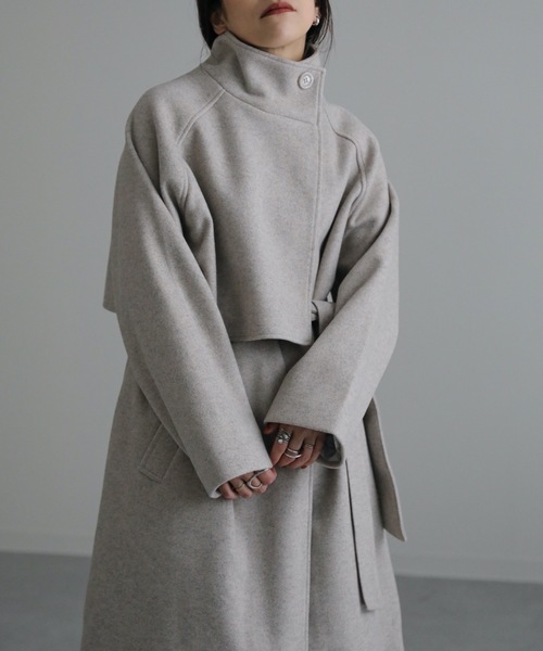 ap retro(アプレトロ)の「スタンドカラーケープコート(その他アウター・レディース・ブラック/ベージュ/グレー/アイボリー・FREE)」の19枚目の写真
