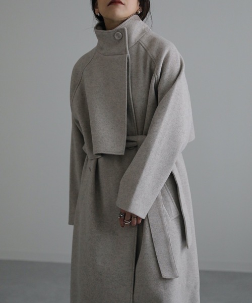 ap retro(アプレトロ)の「スタンドカラーケープコート(その他アウター・レディース・ブラック/ベージュ/グレー/アイボリー・FREE)」の20枚目の写真