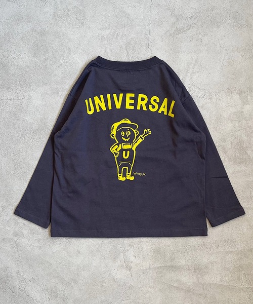 UNIVERSAL OVERALL（ユニバーサルオーバーオール）の「【UNIVERSAL OVERALL】プリントロンT（80～150cm）（Tシャツ/カットソー・キッズ・オレンジ/アイボリー/チャコール・90/100/110/120/80/130/95/140/150）」の2枚目の写真