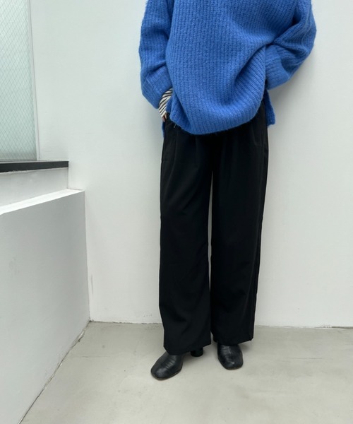 y/m by misato(イムバイミサト)の「エステルツイルタックパンツ(その他パンツ・レディース・ブラック/ベージュ・FREE)」の18枚目の写真