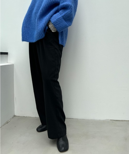 y/m by misato(イムバイミサト)の「エステルツイルタックパンツ(その他パンツ・レディース・ブラック/ベージュ・FREE)」の22枚目の写真