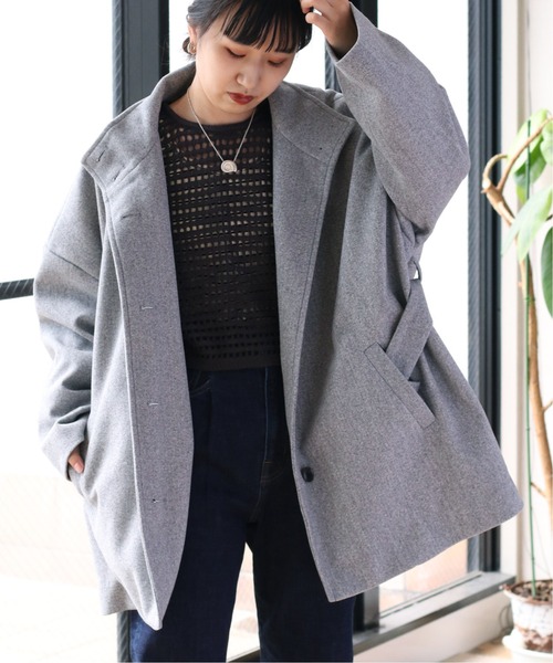 cepo（セポ）の「カットメルトン ハイネックハーフコート（ステン