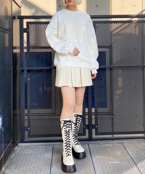 Figments（フィグメンツ）の「コンバットロングブーツ（ブーツ・レディース・オフホワイト/ブラック・MEDIUM/SMALL）」の13枚目の写真