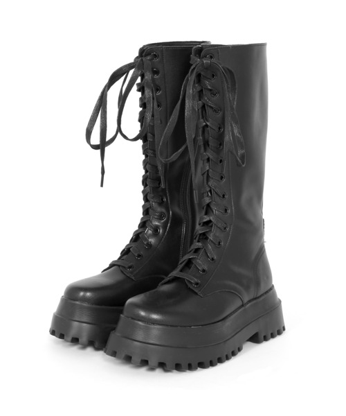 Figments（フィグメンツ）の「コンバットロングブーツ（ブーツ・レディース・オフホワイト/ブラック・MEDIUM/SMALL）」の10枚目の写真