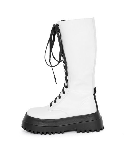 Figments（フィグメンツ）の「コンバットロングブーツ（ブーツ・レディース・オフホワイト/ブラック・MEDIUM/SMALL）」の14枚目の写真