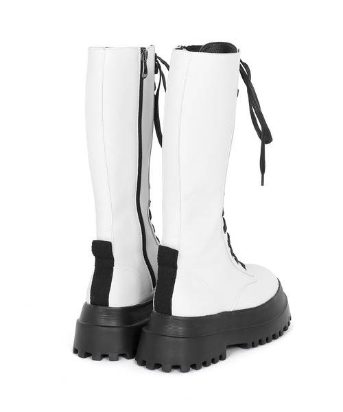 Figments（フィグメンツ）の「コンバットロングブーツ（ブーツ・レディース・オフホワイト/ブラック・MEDIUM/SMALL）」の8枚目の写真