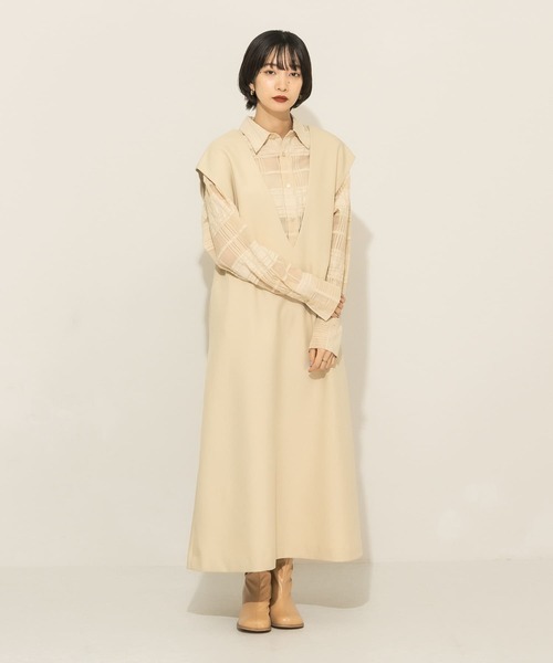 セール】Uネック2WAYジャンパースカート（ワンピース）｜KBF