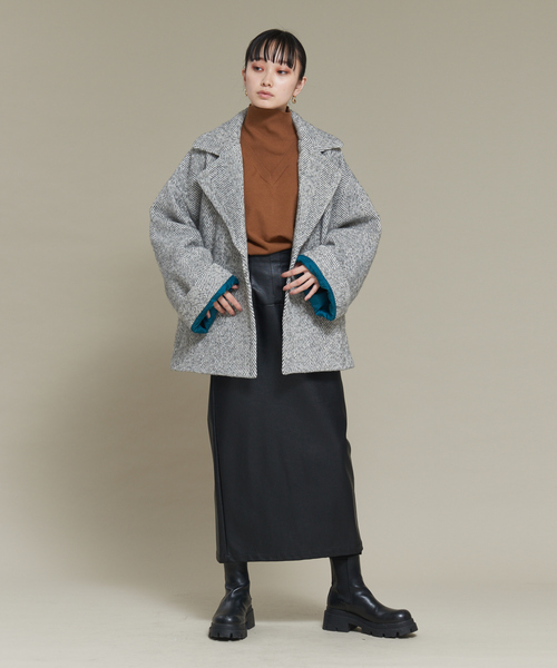 NOMINE（ノミネ）の「ツイードショートコート（チェスターコート・レディース・ブラック/グレー・フリー）」の21枚目の写真