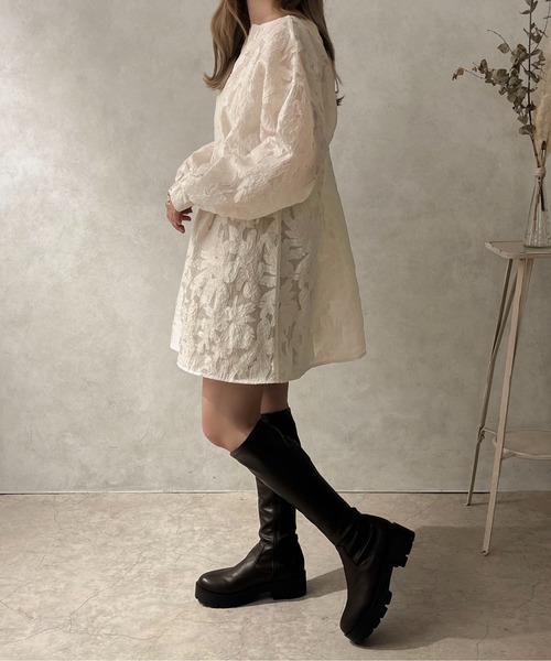 apres jour clair（アプレジュールクレア）の「【apres jour clair】ジャガードチュニックワンピース【ZOZOTOWN限定アイテム】（ワンピース・レディース・ブラック/アイボリー・X-LARGE/フリー）」の13枚目の写真