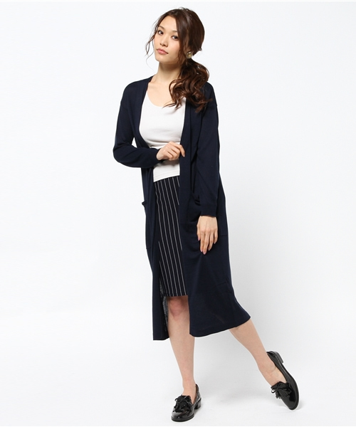 ROSE BUD(ローズバッド)の「LK-15117 LONG CARDIGAN(カーディガン/ボレロ・レディース・ミックスグレー/ベージュ/ネイビー/アイボリー/オリーブ・ONE SIZE)」の1枚目の写真