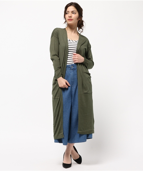 ROSE BUD(ローズバッド)の「LK-15117 LONG CARDIGAN(カーディガン/ボレロ・レディース・ミックスグレー/ベージュ/ネイビー/アイボリー/オリーブ・ONE SIZE)」の5枚目の写真