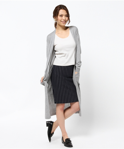 ROSE BUD(ローズバッド)の「LK-15117 LONG CARDIGAN(カーディガン/ボレロ・レディース・ミックスグレー/ベージュ/ネイビー/アイボリー/オリーブ・ONE SIZE)」の3枚目の写真