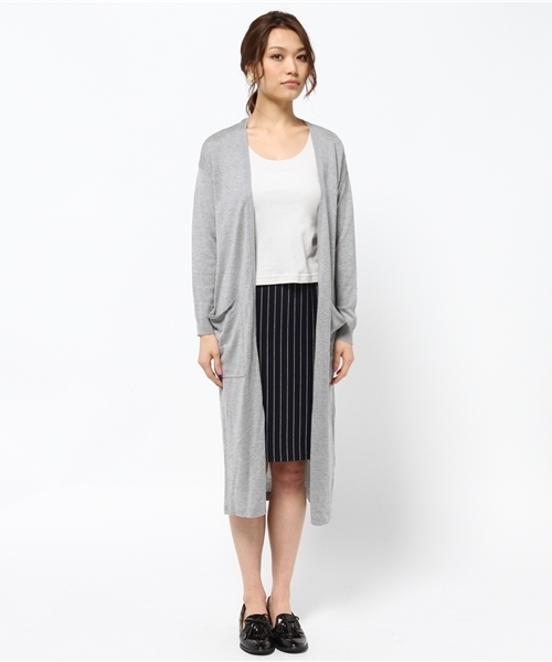 ROSE BUD(ローズバッド)の「LK-15117 LONG CARDIGAN(カーディガン/ボレロ・レディース・ミックスグレー/ベージュ/ネイビー/アイボリー/オリーブ・ONE SIZE)」の7枚目の写真