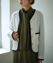 【新品】La TOTALITE ノーカラージャケット ツイード　ブラウン La TOTALITE（ラトータリテ）｜ノーカラージャケット一覧 - WEAR