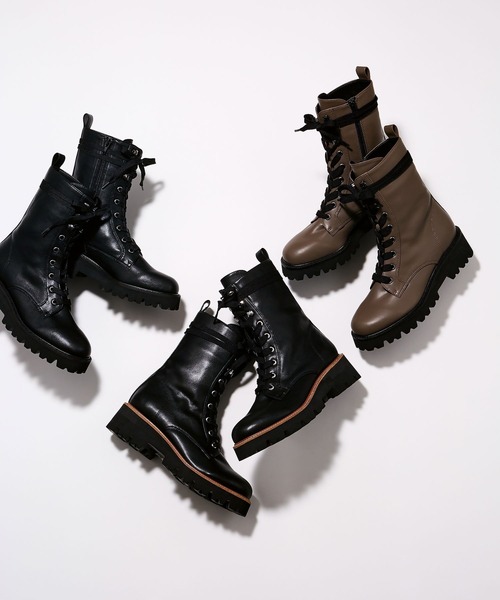 Mazell（マゼル）の「Mazell  / レースアップブーツ（ブーツ・レディース・ブラック/ブラック系その他/グレー系その他・35/36/37/38/39/40）」の5枚目の写真