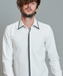 【NO ID.】Fly Front Switching Shirt / フライ フロント スイッチング シャツ