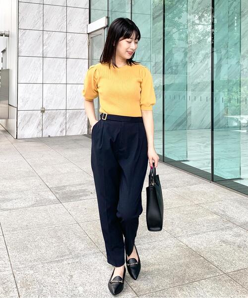 index(インデックス)の「◆パターンブロッキングタックスリーブニット【WEB限定カラー】(ニット/セーター・レディース・マスタード/ブラック系7/オフホワイト/ネイビー/ベージュ・36/40/42/38)」の21枚目の写真