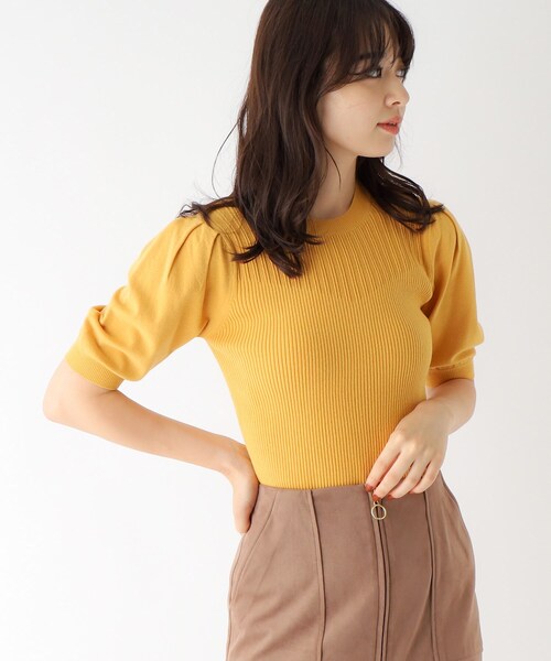 index(インデックス)の「◆パターンブロッキングタックスリーブニット【WEB限定カラー】(ニット/セーター・レディース・マスタード/ブラック系7/オフホワイト/ネイビー/ベージュ・36/40/42/38)」の10枚目の写真