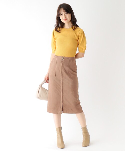 index(インデックス)の「◆パターンブロッキングタックスリーブニット【WEB限定カラー】(ニット/セーター・レディース・マスタード/ブラック系7/オフホワイト/ネイビー/ベージュ・36/40/42/38)」の9枚目の写真