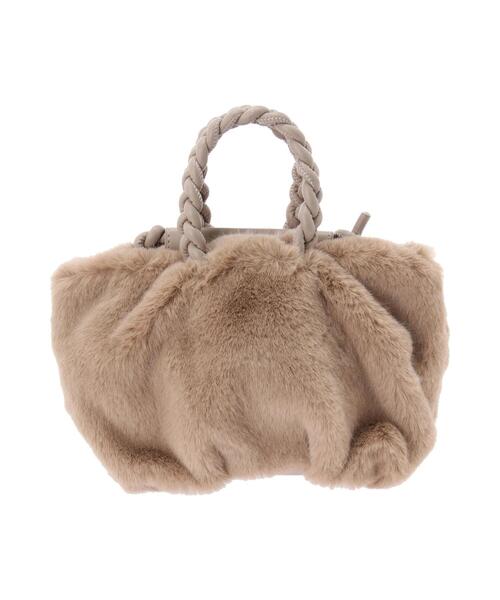 Te chichi（テチチ）の「編みハンドルファーミニバッグ（ハンドバッグ・レディース・ベージュ/グレー・ﾌﾘ-）」の2枚目の写真