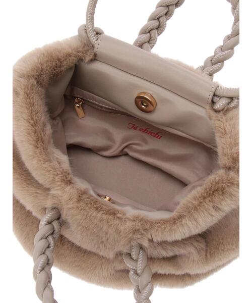 Te chichi（テチチ）の「編みハンドルファーミニバッグ（ハンドバッグ・レディース・ベージュ/グレー・ﾌﾘ-）」の9枚目の写真