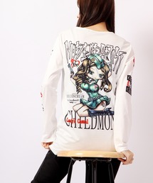 BLACK JACKALL CROWN T/C天竺 サブリメーション プリント ロングTシャツ ロンT