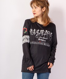 BLACK JACKALL CROWN T/C天竺 サブリメーション プリント ロングTシャツ ロンT