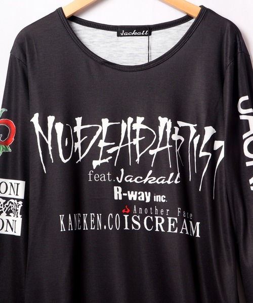 BLACK JACKALL CROWN(ブラックジャッカルクラウン)の「BLACK JACKALL CROWN T/C天竺 サブリメーション プリント ロングTシャツ ロンT(Tシャツ/カットソー・レディース・ホワイト/ブラック・FREE)」の12枚目の写真