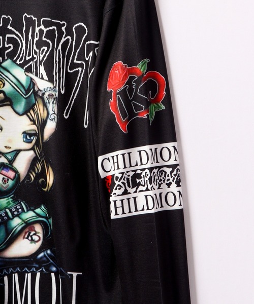 BLACK JACKALL CROWN(ブラックジャッカルクラウン)の「BLACK JACKALL CROWN T/C天竺 サブリメーション プリント ロングTシャツ ロンT(Tシャツ/カットソー・レディース・ホワイト/ブラック・FREE)」の14枚目の写真