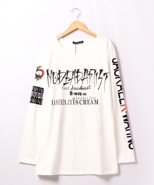 BLACK JACKALL CROWN(ブラックジャッカルクラウン)の「BLACK JACKALL CROWN T/C天竺 サブリメーション プリント ロングTシャツ ロンT(Tシャツ/カットソー・レディース・ホワイト/ブラック・FREE)」の22枚目の写真