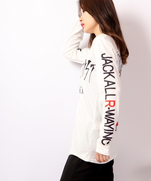 BLACK JACKALL CROWN(ブラックジャッカルクラウン)の「BLACK JACKALL CROWN T/C天竺 サブリメーション プリント ロングTシャツ ロンT(Tシャツ/カットソー・レディース・ホワイト/ブラック・FREE)」の19枚目の写真