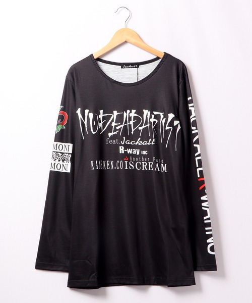 BLACK JACKALL CROWN(ブラックジャッカルクラウン)の「BLACK JACKALL CROWN T/C天竺 サブリメーション プリント ロングTシャツ ロンT(Tシャツ/カットソー・レディース・ホワイト/ブラック・FREE)」の9枚目の写真