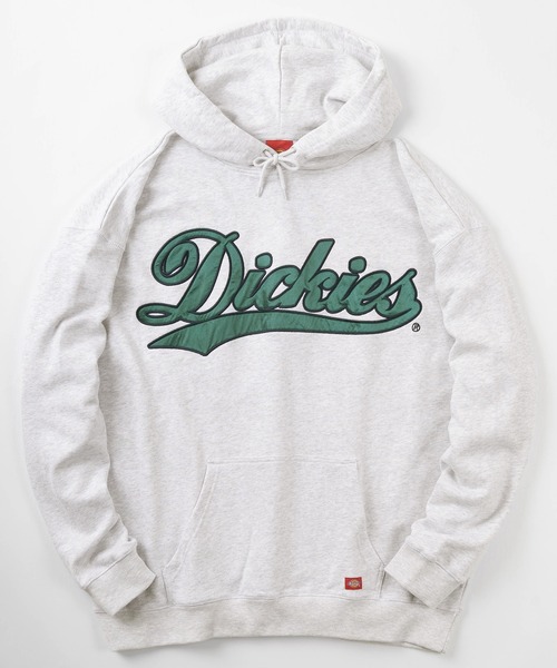 Dickies（ディッキーズ）の「【Dickies/ディッキーズ】サテンワッペン刺繍 ビッグカレッジロゴ プルパーカー/スタジアムロゴフーディー/ビッグシルエット/裏毛（パーカー・メンズ・チャコールグレー/ブラック/ネイビー/グレー/イエロー/ブルー/グリーン/グレイッシュベージュ・M/L/XL）」の19枚目の写真
