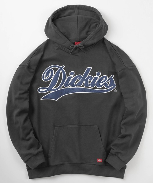 Dickies（ディッキーズ）の「【Dickies/ディッキーズ】サテンワッペン刺繍 ビッグカレッジロゴ プルパーカー/スタジアムロゴフーディー/ビッグシルエット/裏毛（パーカー・メンズ・チャコールグレー/ブラック/ネイビー/グレー/イエロー/ブルー/グリーン/グレイッシュベージュ・M/L/XL）」の22枚目の写真