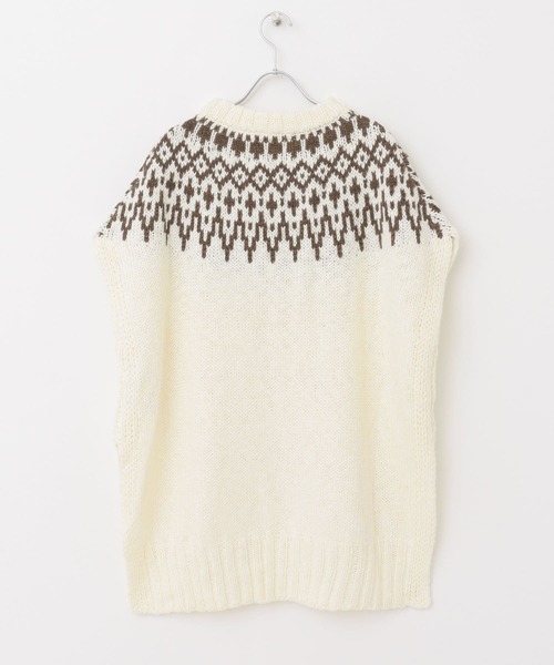 FORK&SPOON（フォークアンドスプーン）の「FORK&SPOON　求心柄ニットベスト（ニット/セーター・レディース・スミクロ/アイボリー・1）」の4枚目の写真